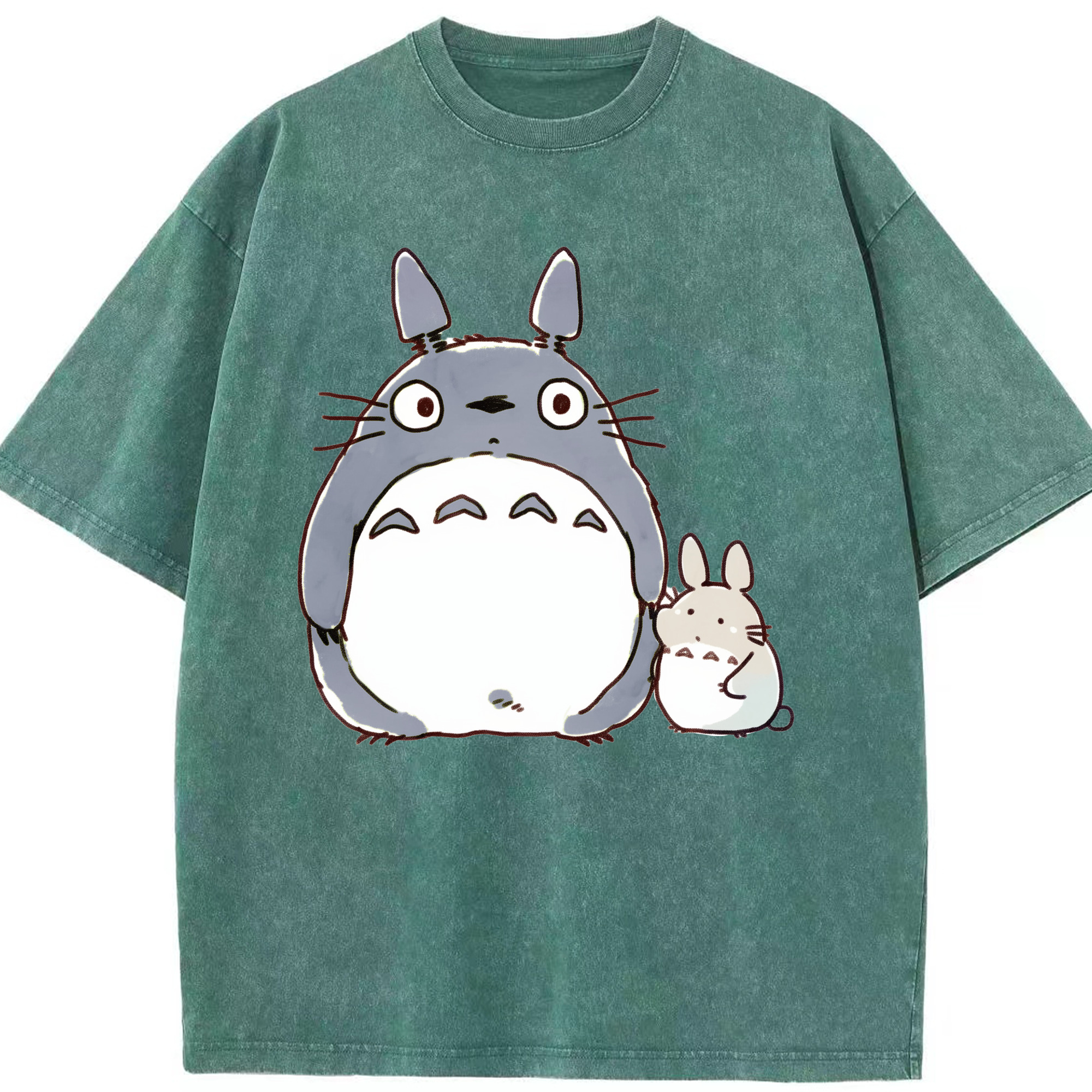 （画像用） となりのトトロ 草壁メイ 草壁サツキ My Neighbor Totoro Satsuki Kusakabe Mei Kusakabe 綿100% ヴィンテージ風 半袖Tシャツ（フロントプリント）